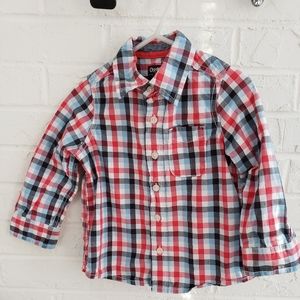 OshKosh red-and-blue plaid button-down – 3T